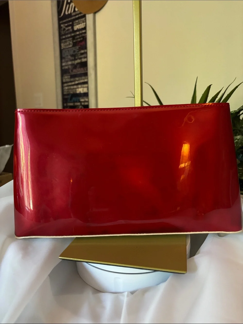 Beijo Red Patent vinyl clutch/shoulder bag Y2K